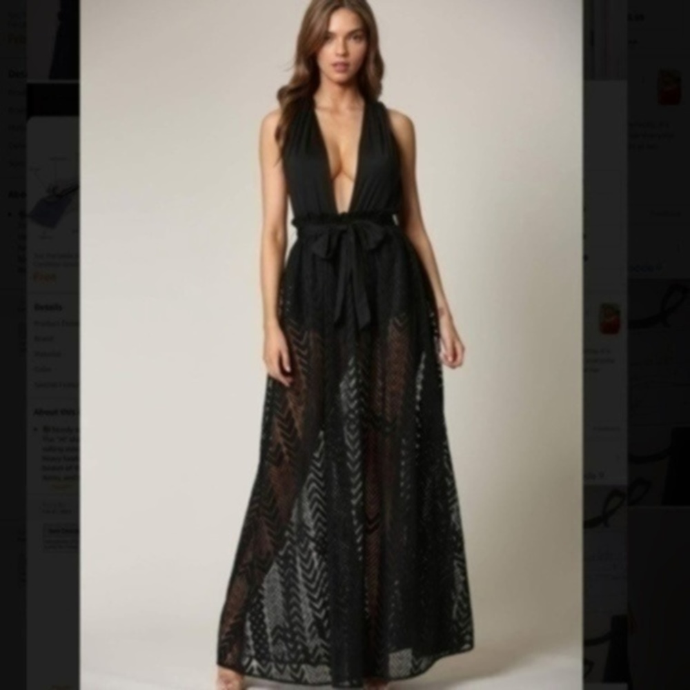 Criscross Deep V Maxi Black - NWT​​​​​​​​​​​​​​​